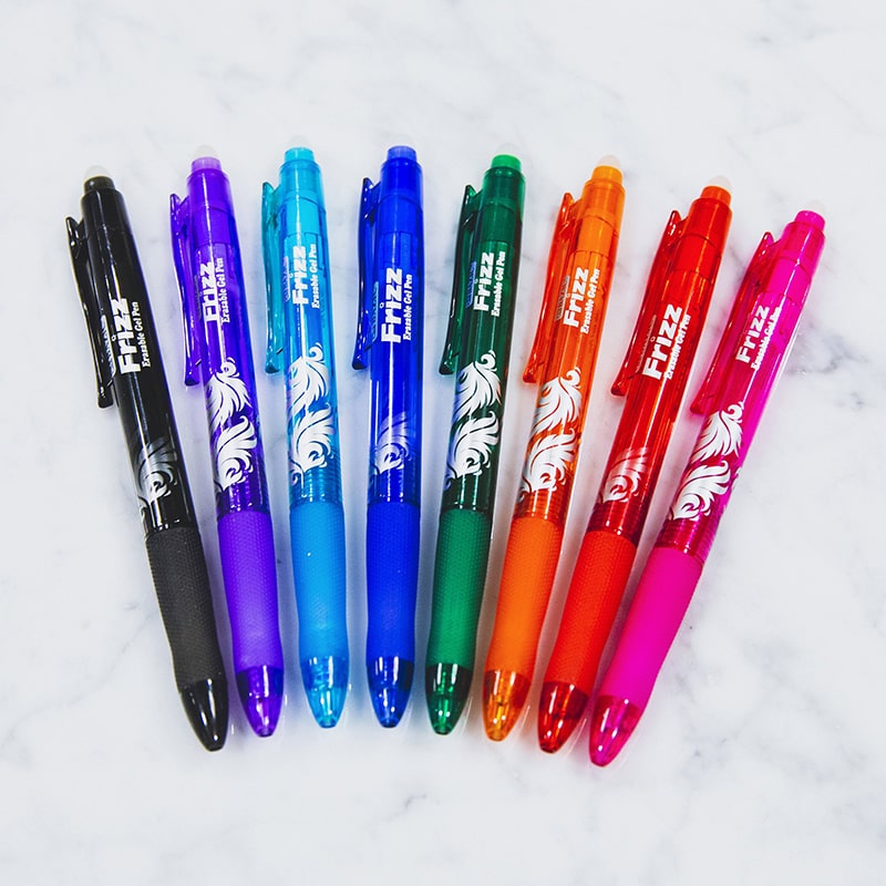 Assorted Color Erasable Gel Retractable Pen with Grip (3/Pack)