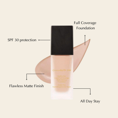 Healthy Skin Liquid Full Coverage Matte Makeup Foundation with SPF 30