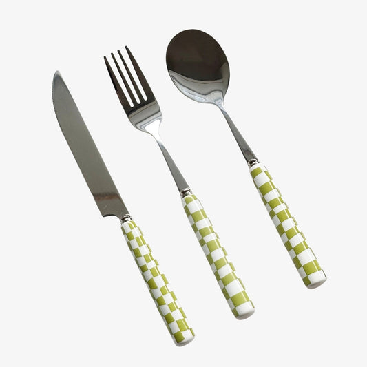 Checkered Flatware Set