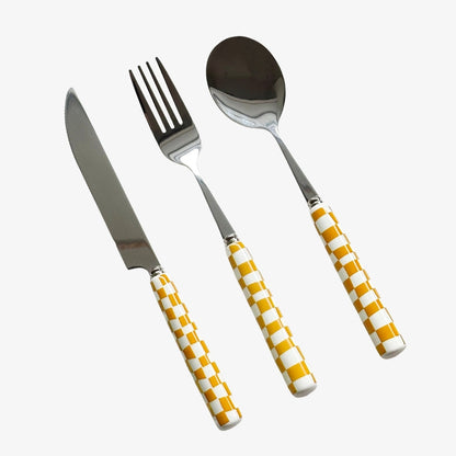 Checkered Flatware Set