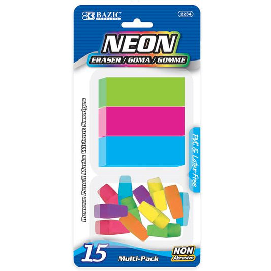 Neon Eraser Sets ( 15/Pack)