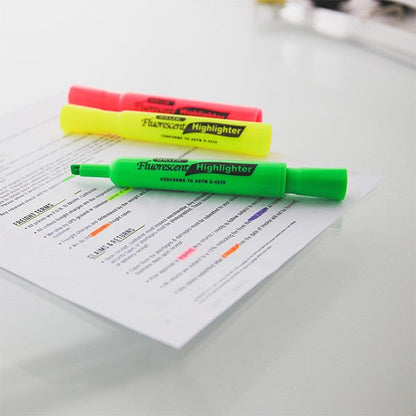 Desk Style Fluorescent Highlighters (3/Pack)