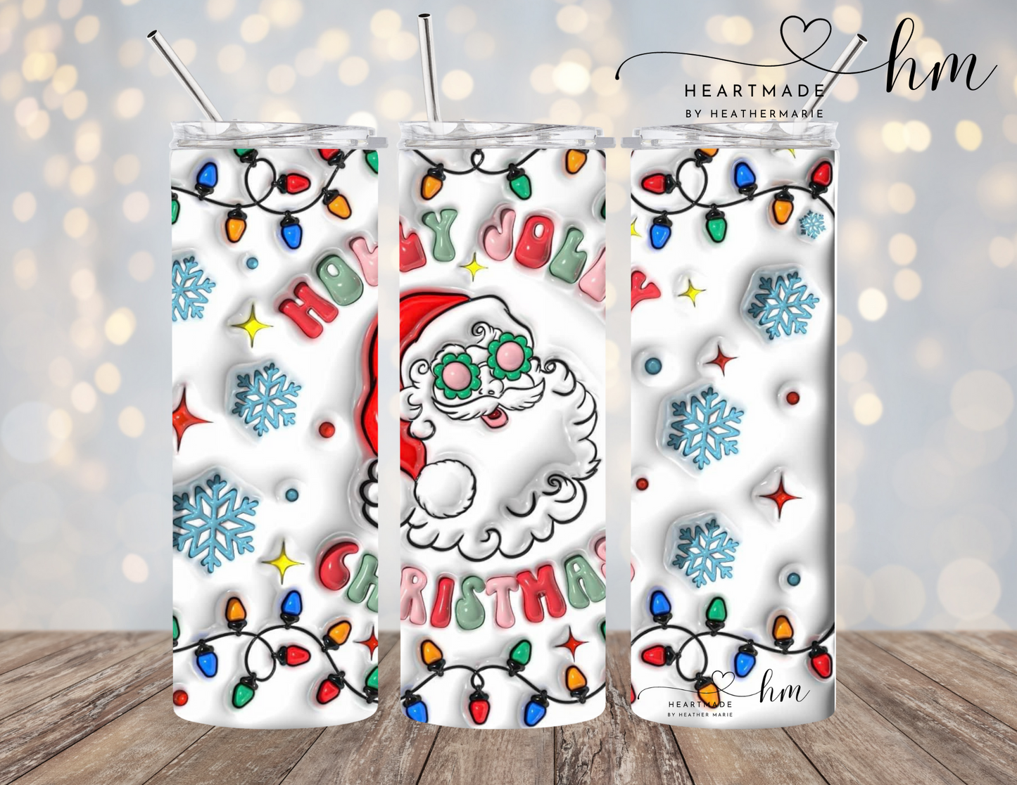 Holly Jolly Christmas 3D Tumblers