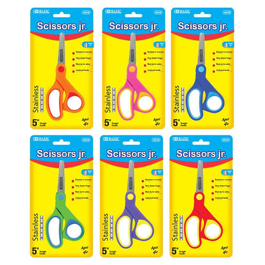 5" Soft Grip Blunt Tip Stainless Steel Scissors - 1PC