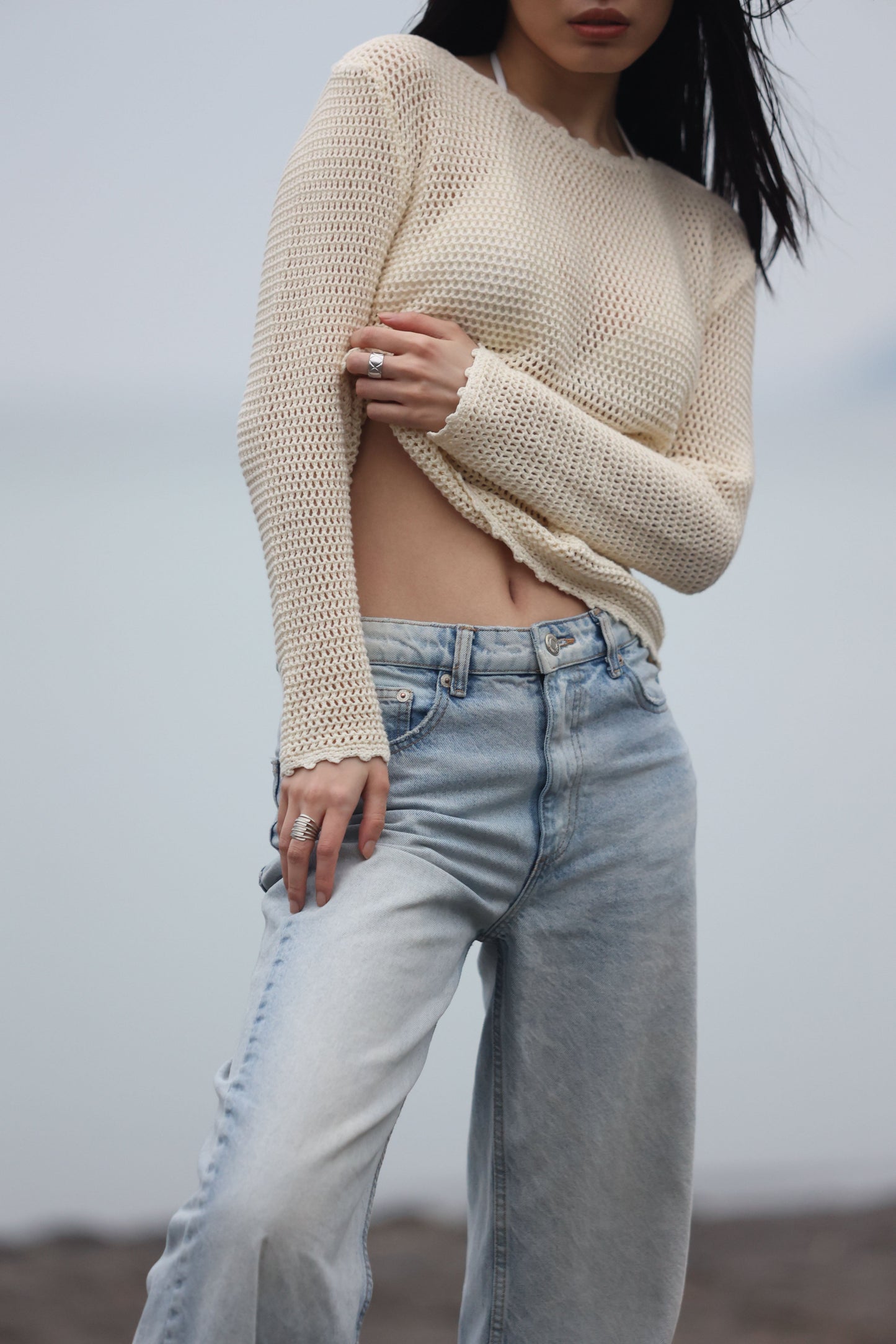 Cotton Crochet Sweater