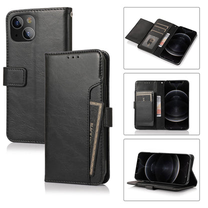 Indy Series Black Leather Wallet Case - iPhone 13 Mini