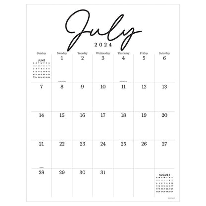 July 2024 - June 2025 Large Art Poster Wall Calendar