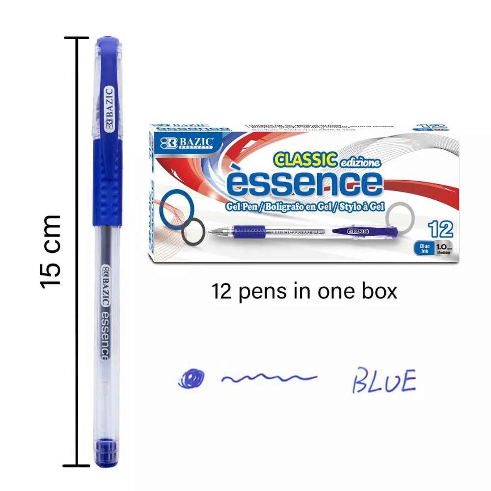 Essence Gel Pen Blue w/ Cushion Grip (12/Box)