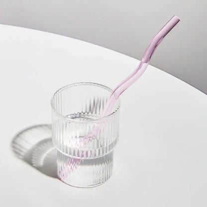 Wavy Glass Straw Set