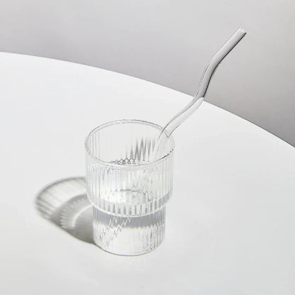 Wavy Glass Straw Set