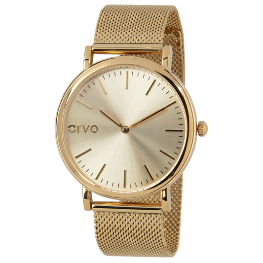 Arvo Gold Time Sawyer Watch - Gold Mesh Band