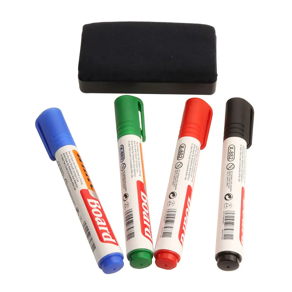 White Board Dry Erase Markers with Eraser Set