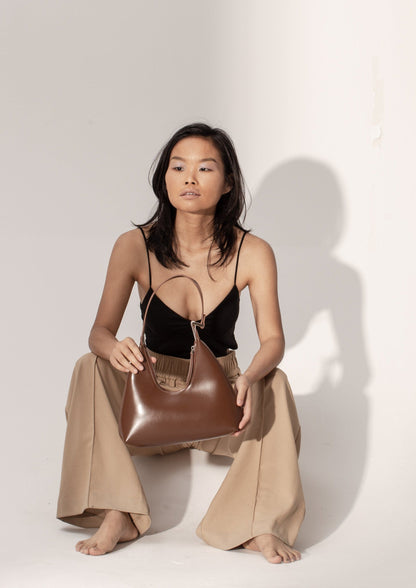 Alexia Bag in Smooth Leather, Caramel