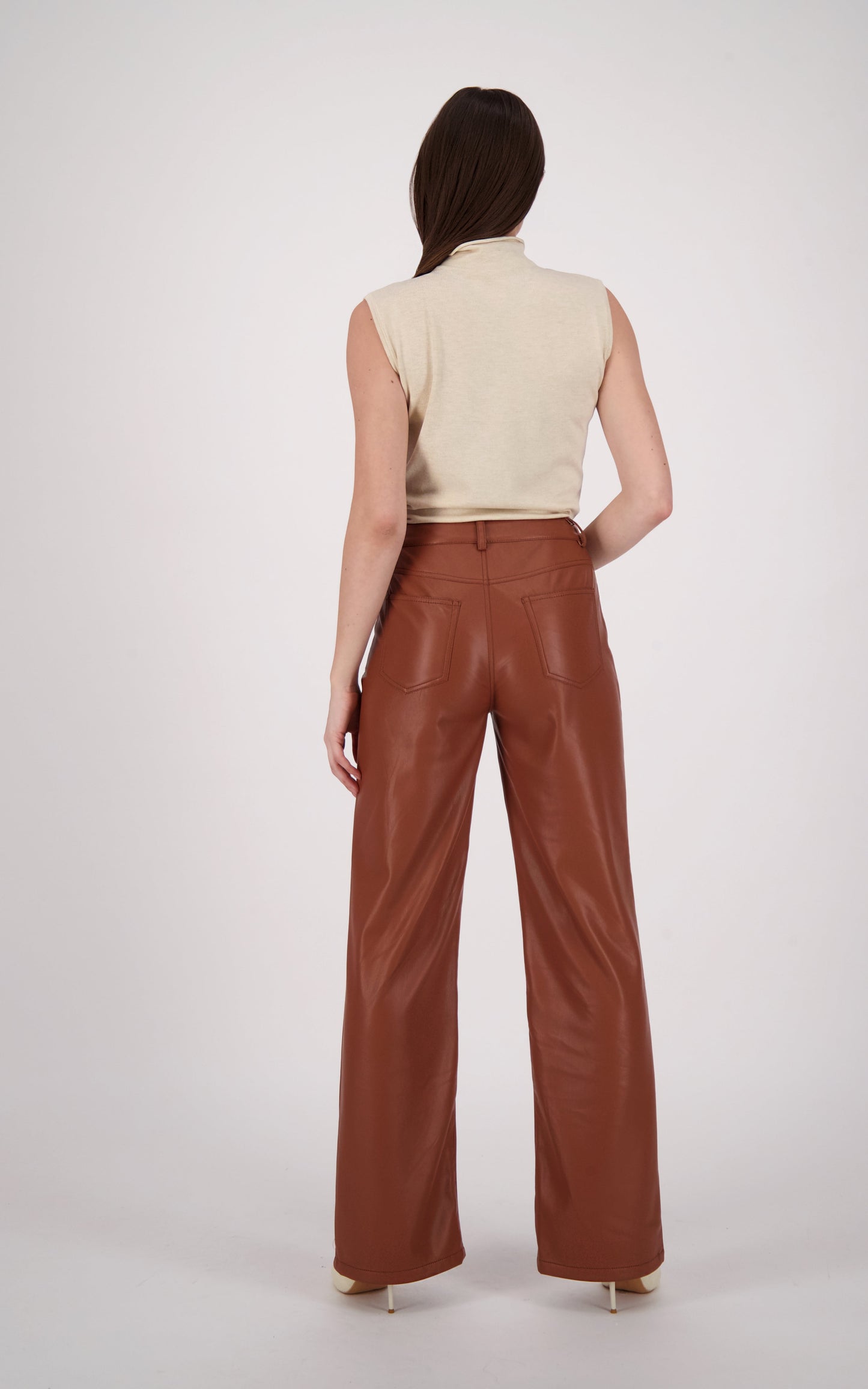 Vegan Leather Wide Leg Pant