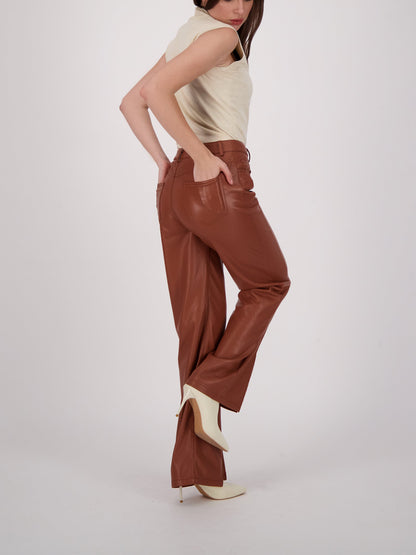 Vegan Leather Wide Leg Pant