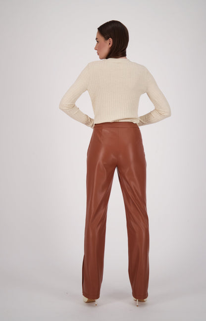 Vegan Leather Zip Pant