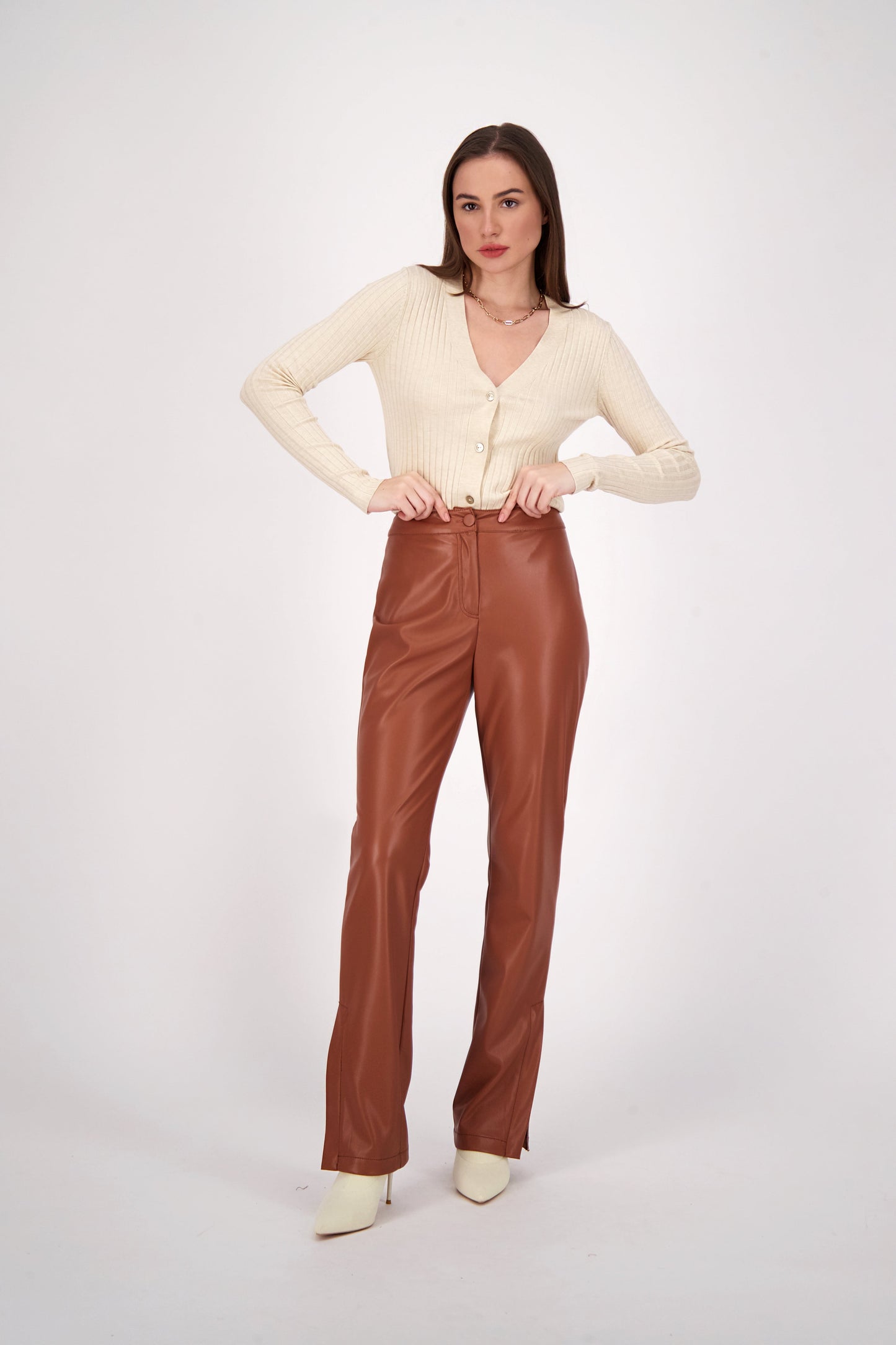 Vegan Leather Zip Pant