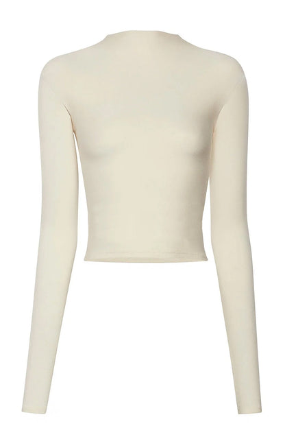 Mock-neck Long Sleeve Top