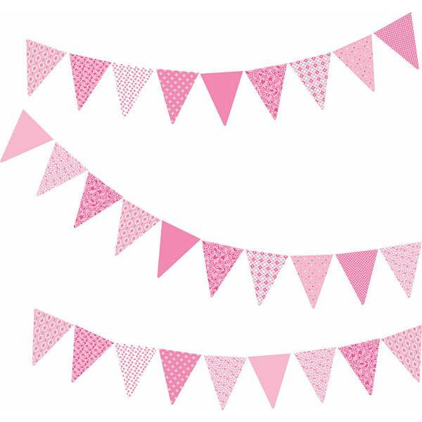 Pink Pennants Wall Decals