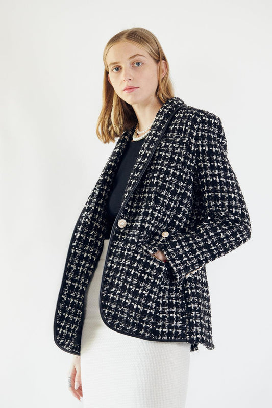 Black & White Tweed Checkers Blazer