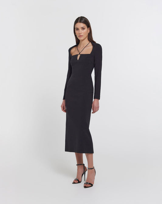 Darcy Knotted Dress Black