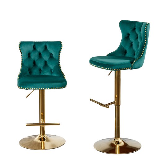 Golden Swivel Velvet Barstools