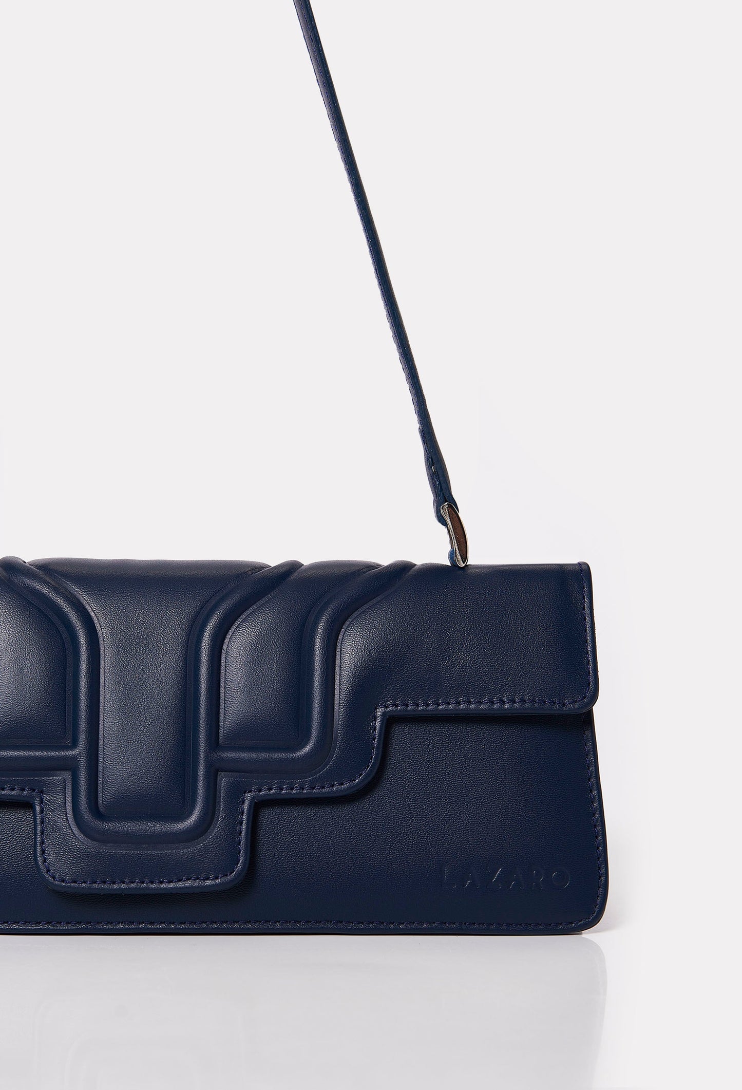 Blue Leather Shoulder Flap Bag 'Hilda'