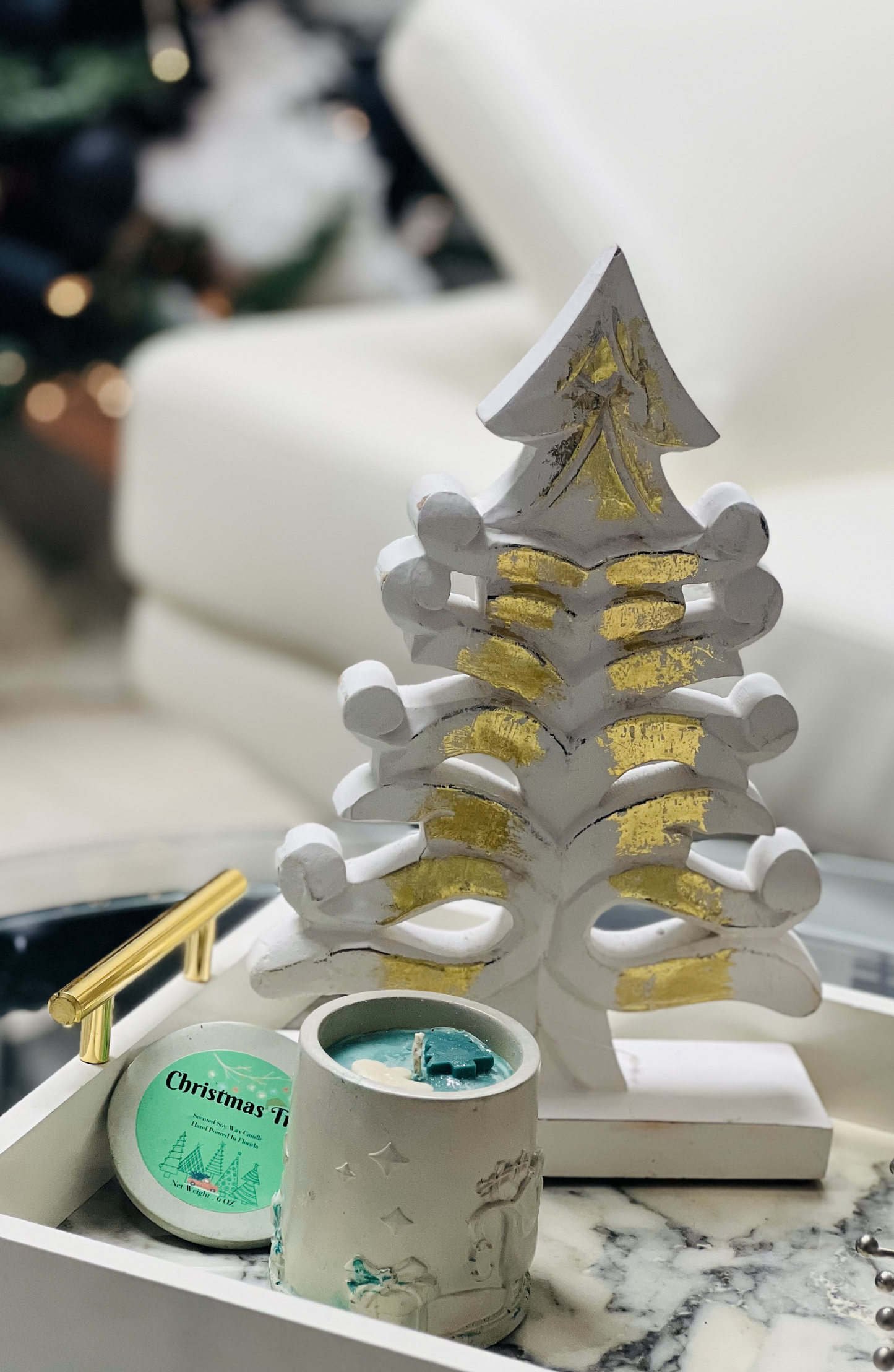 Christmas Tree Concrete Candles