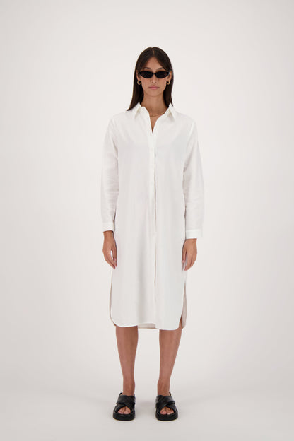 Cotton Linen Blend Shirt Dress