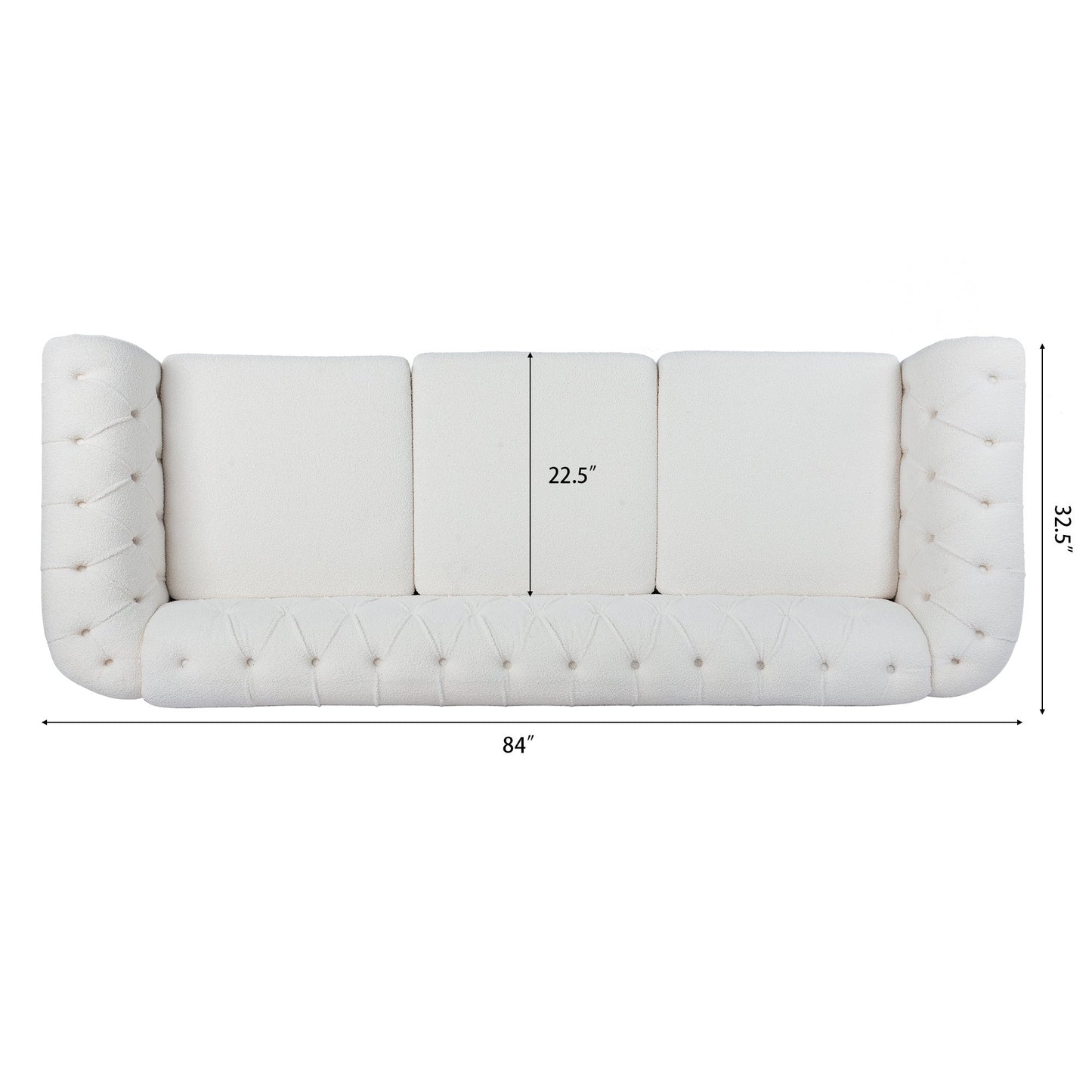 Rolled Arm Chesterfield 3 Seater Sofa