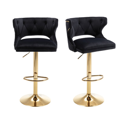 Set of 2 Modern Fashionable Velvet Bar Stools