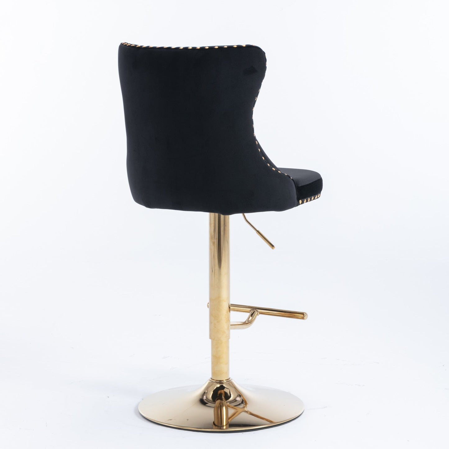 Set of 2 Modern A Velvet Swivel Stools