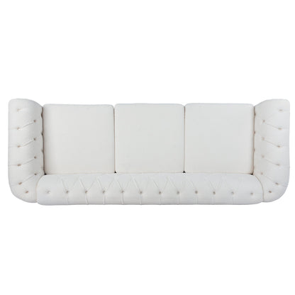 Rolled Arm Chesterfield 3 Seater Sofa