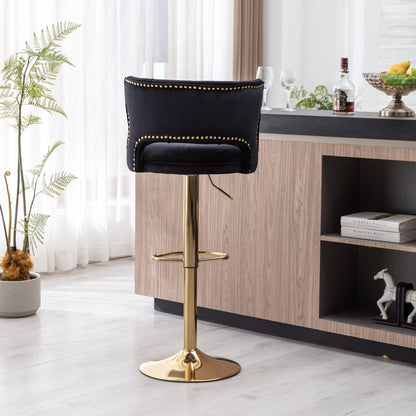 Set of 2 Modern Fashionable Velvet Bar Stools