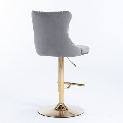 Set of 2 Modern A Velvet Swivel Stools