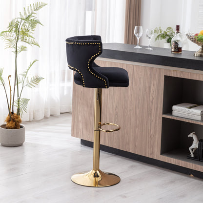 Set of 2 Modern Fashionable Velvet Bar Stools