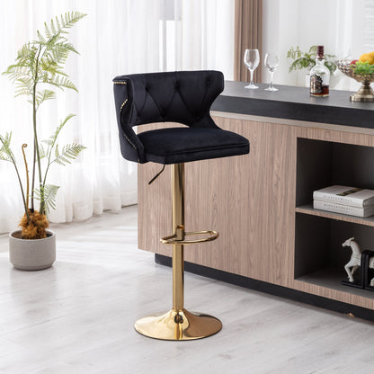 Set of 2 Modern Fashionable Velvet Bar Stools