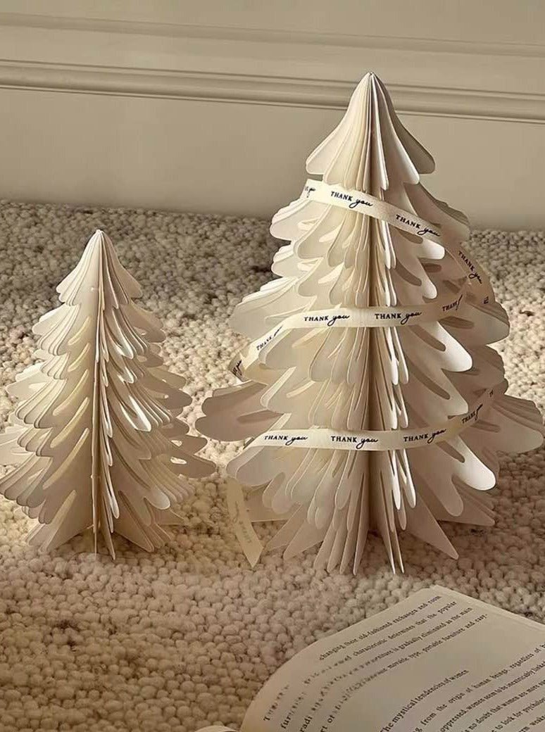 Foldable Accordion Christmas Tree Set of 2Pcs - Decoration for Table Shelf & Window