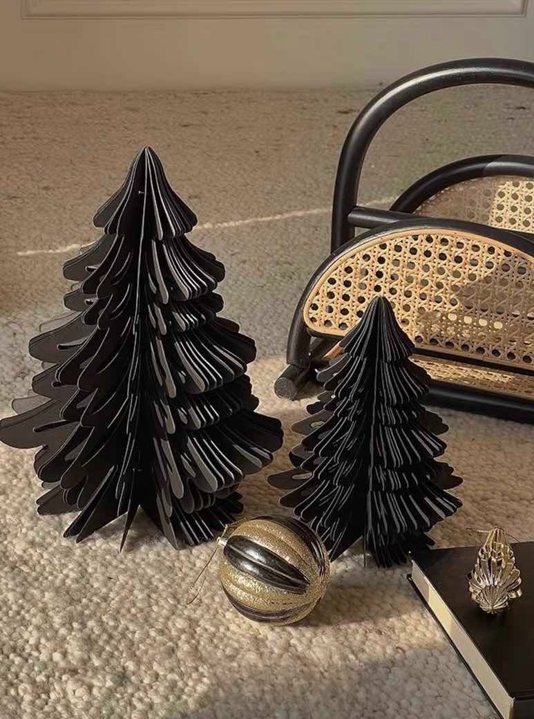 Foldable Accordion Christmas Tree Set of 2Pcs - Decoration for Table Shelf & Window