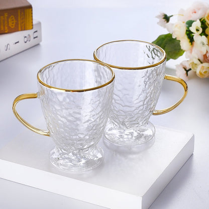 Hammered Double Wall Glass Coffee Cups