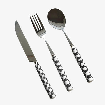 Checkered Flatware Set