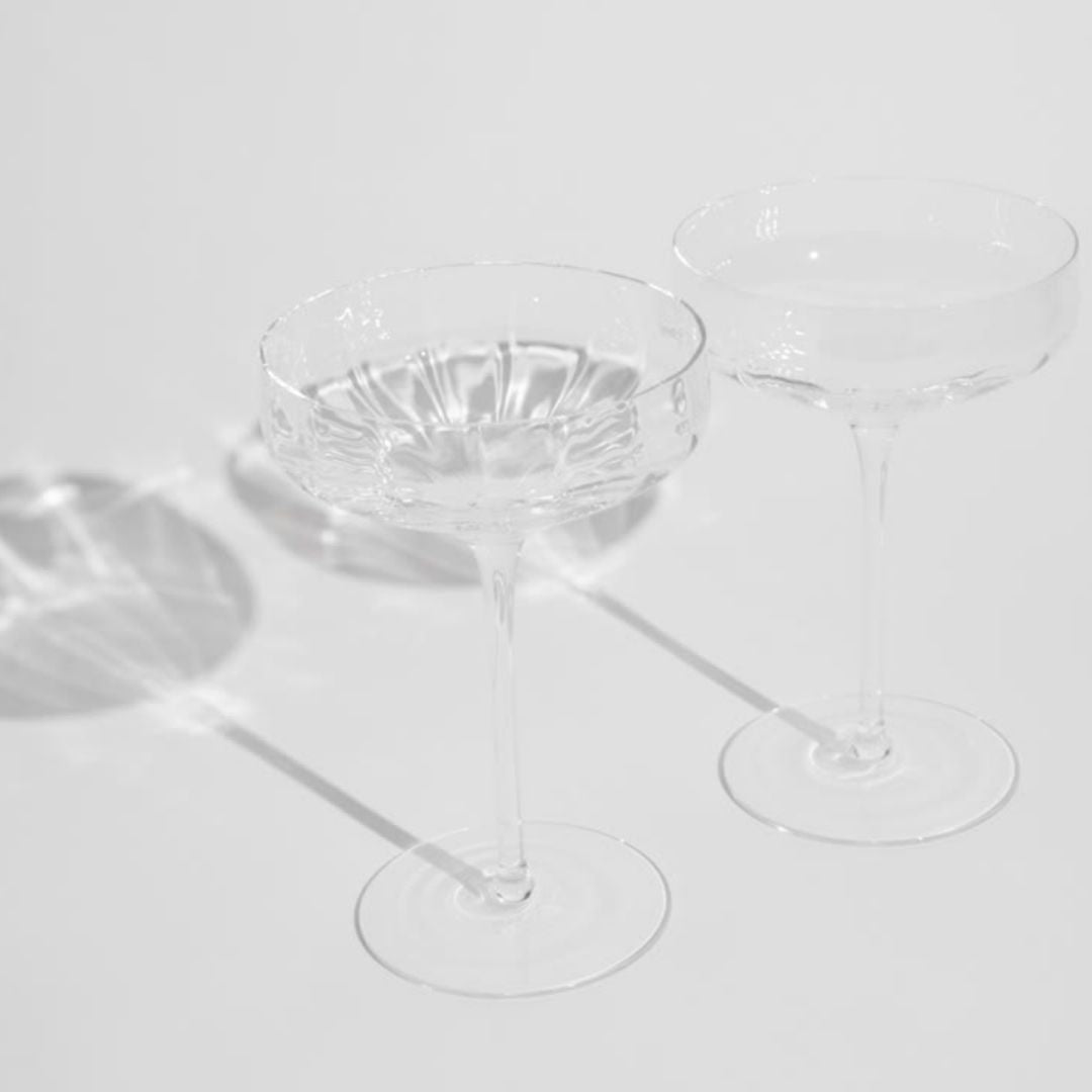 Opulent Angled Coupe Cocktail Glasses, Set of 4