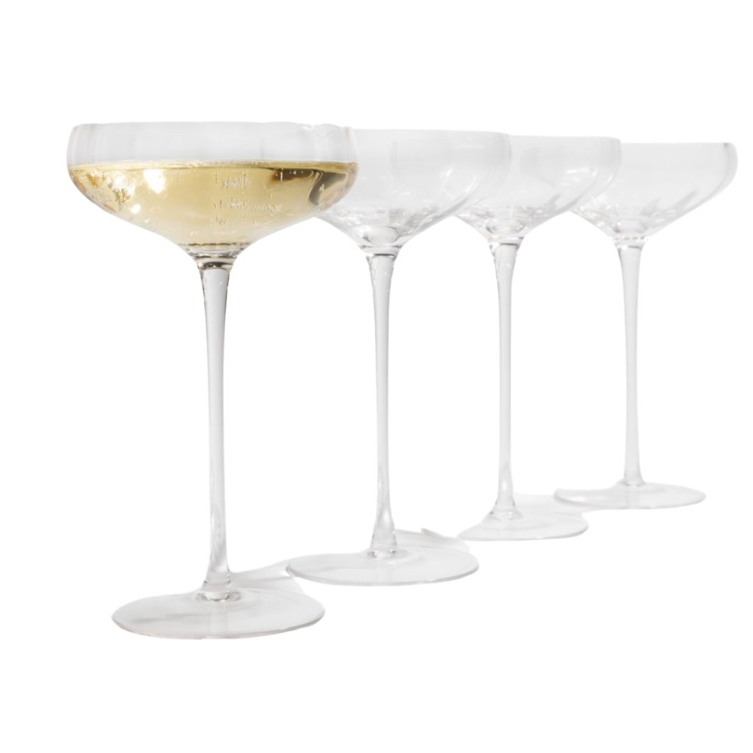 Opulent Rounded Coupe Cocktail Glasses, Set of 4