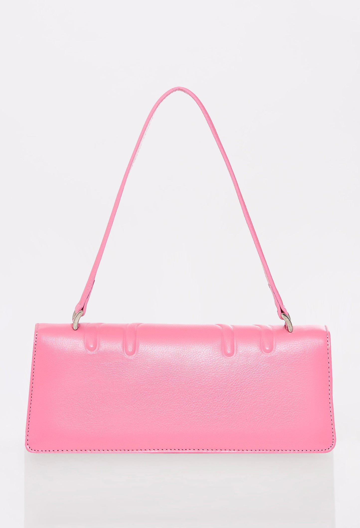 Pink Leather Shoulder Flap Bag 'Hilda'