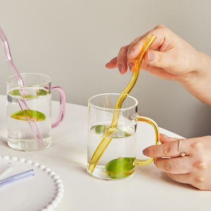 Wavy Glass Straw Set