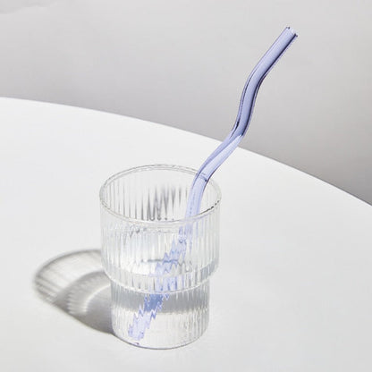 Wavy Glass Straw Set