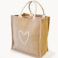Jute Canvas Market Bag - Love