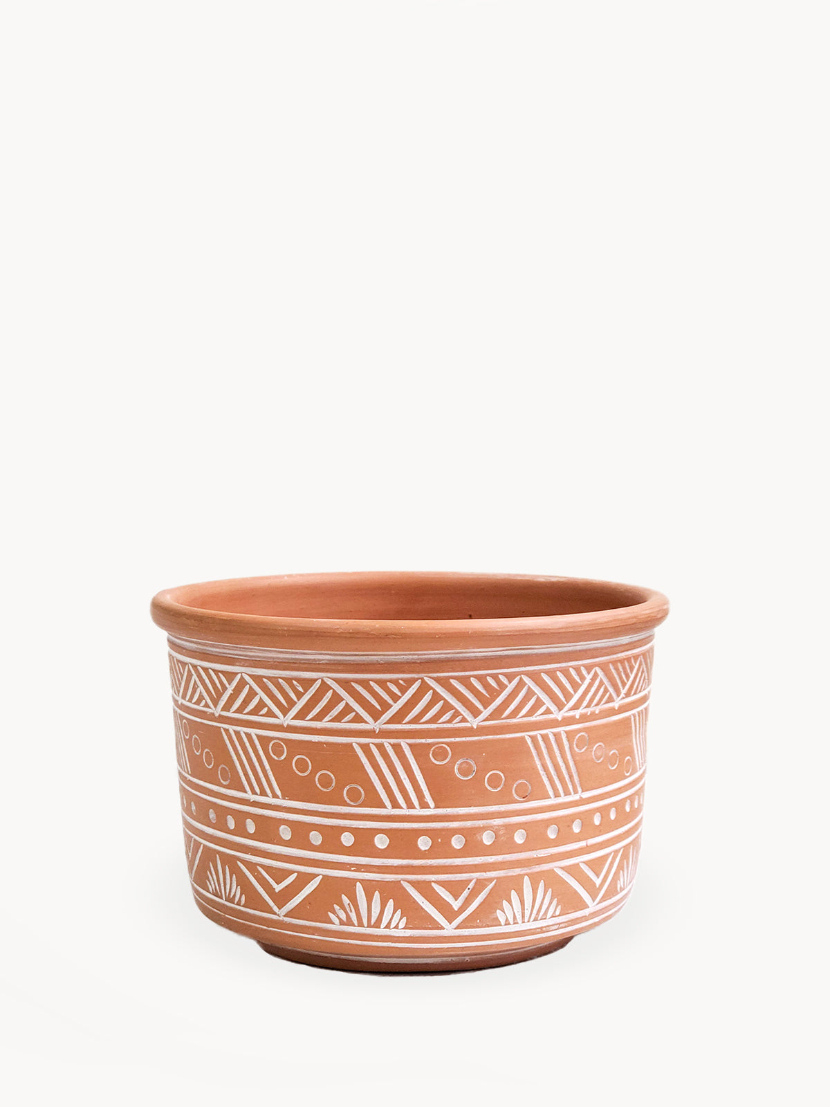 Hand Etched Terracotta Pot - Large