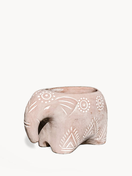 Terracotta Pot - Folk Elephant