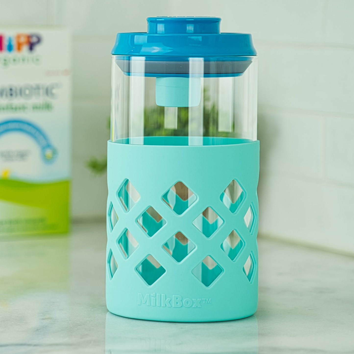 MilkBox Plus Glass Body Airtight Storage Container For Baby Formula & Food BPA-Free - 1.4 L Capacity